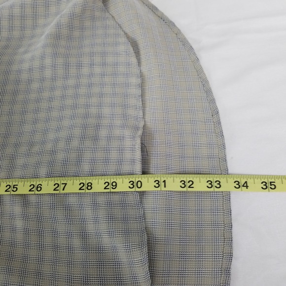 Consensus Mens Large Beige Black Plaid Short Sleeve Button Up Shirt Pocket - Picture 7 of 8